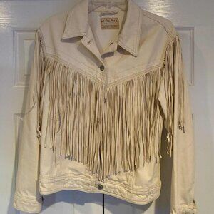 EUC S We The Free People AFTER HOURS Fringe Denim Western Jacket Cowgirl